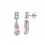 Pendientes de plata largos con cristal rosa verde tono cristalinos Salvatore 136A0633